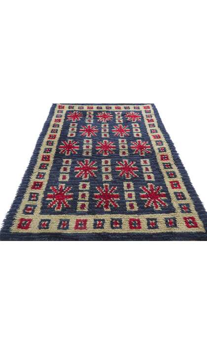 3 x 6 Vintage Finnish Rya Ryijy Rug 78270
