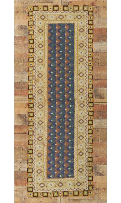 3 x 7 Vintage Finnish Rya Ryijy Rug 78272