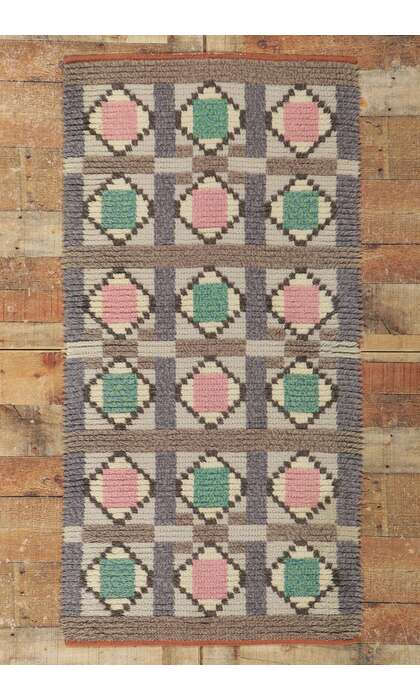 2 x 5 Vintage Finnish Rya Ryijy Rug 78273