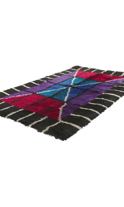 3 x 5 Vintage Swedish Rya Rug 78275
