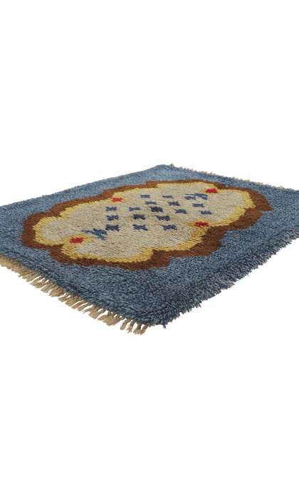 4 x 4 Vintage Scandinavian Swedish Rya Rug 78276