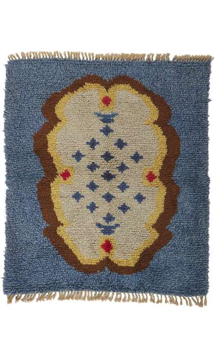 4 x 4 Vintage Scandinavian Swedish Rya Rug 78276