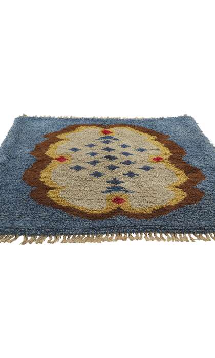 4 x 4 Vintage Scandinavian Swedish Rya Rug 78276