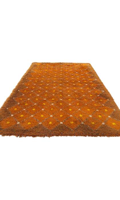 4 x 7 Vintage Danish Rya Rug 78279