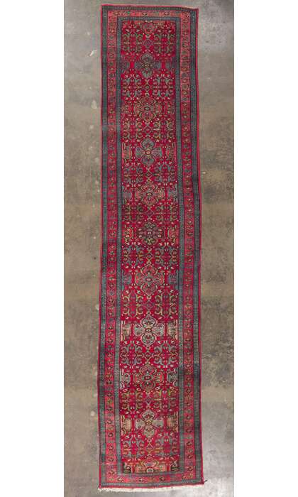 4 x 18 Antique Persian Bijar Runner 78281
