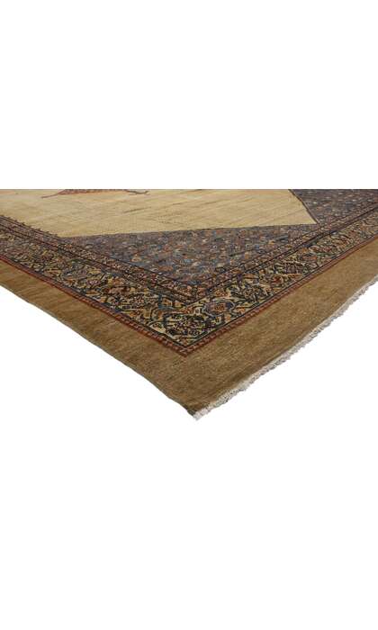 14 x 24 Antique Persian Malayer Rug with Camel Hair 74396