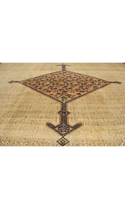 14 x 24 Antique Persian Malayer Rug with Camel Hair 74396