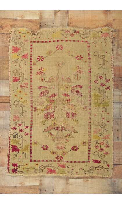 2 x 3 Antique Turkish Oushak Rug 71041