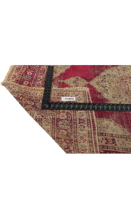 4 x 5 Antique Persian Silk Tabriz Rug 76951