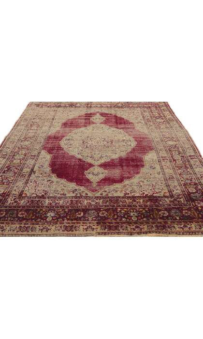 4 x 5 Antique Persian Silk Tabriz Rug 76951