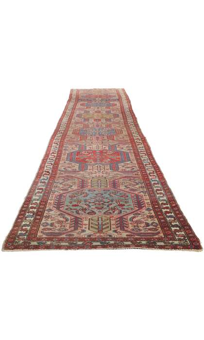 3 x 18 Antique Persian Serapi Runner 78282