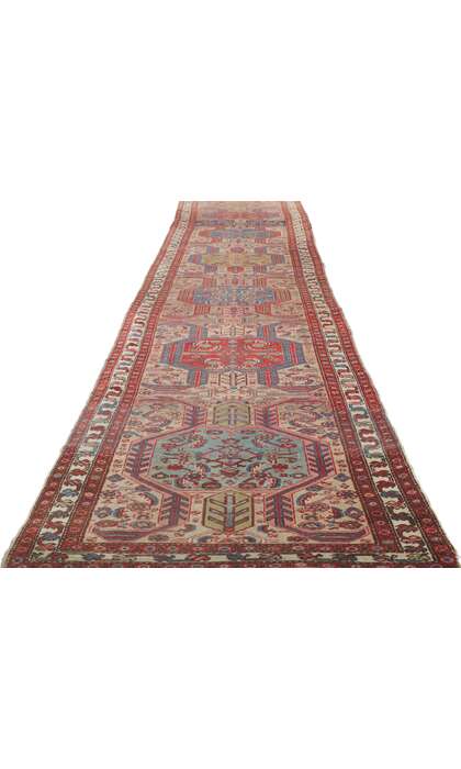 3 x 18 Antique Persian Serapi Runner 78282
