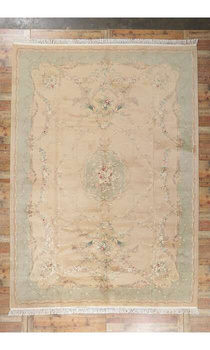 10 x 13 Vintage Tabriz Wool and Silk Rug 78285