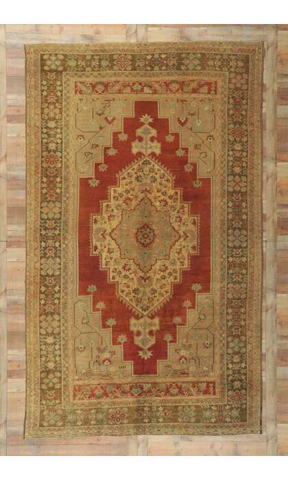 7 x 12 Vintage Turkish Oushak Rug 73983