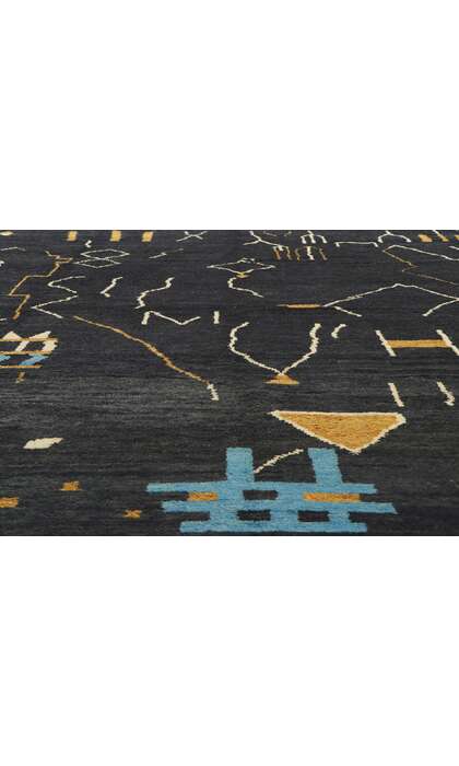 10 x 13 Modern Black Moroccan Area Rug 80705