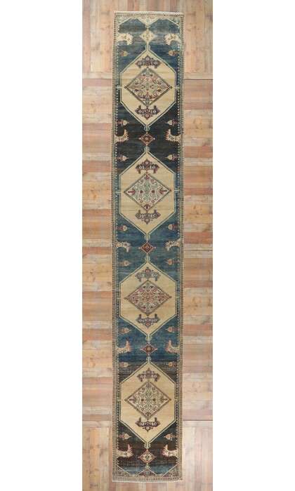3 x 22 Distressed Antique Persian Malayer Runner 60949