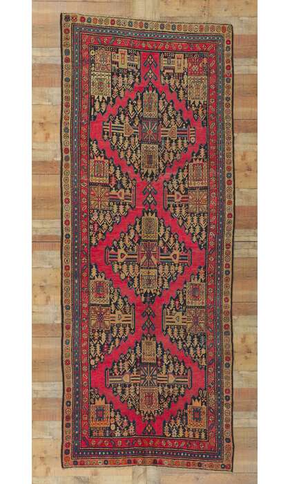 4 x 11 Antique Persian Shiraz Runner 61080