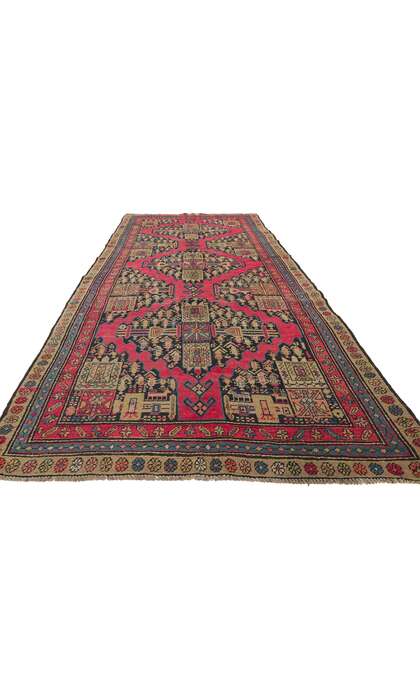 4 x 11 Antique Persian Shiraz Runner 61080