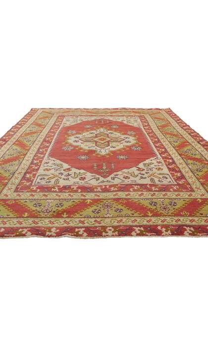 6 x 9 Vintage Turkish Oushak Rug 72489