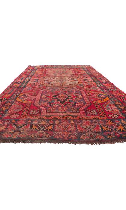 7 x 11 Vintage Red Turkish Oushak Rug 74925