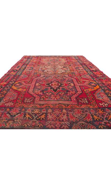 7 x 11 Vintage Red Turkish Oushak Rug 74925