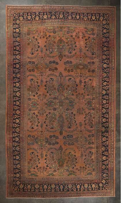 13 x 23 Oversized Antique Persian Mahal Rug 72045