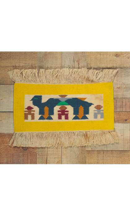 1 x 1 Vintage Peruvian Tapestry Rug 78294