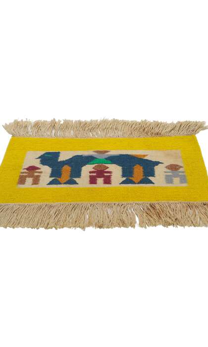 1 x 1 Vintage Peruvian Tapestry Rug 78294