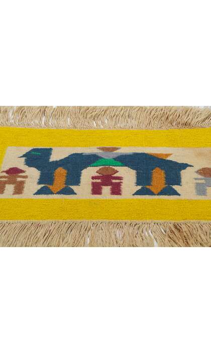 1 x 1 Vintage Peruvian Tapestry Rug 78294
