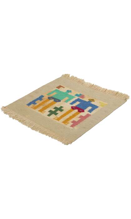 1 x 1 Vintage Peruvian Tapestry Rug 78295