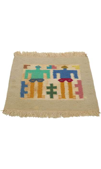 1 x 1 Vintage Peruvian Tapestry Rug 78295