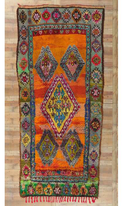 6 x 13 Vintage Berber Moroccan Boujad Rug 21672