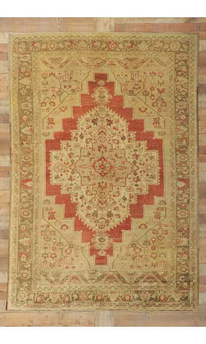 6 x 9 Antique Turkish Oushak Rug 50419