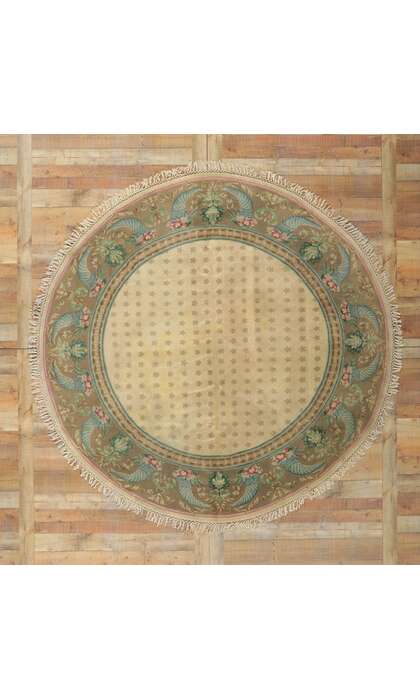 8 x 8 Vintage Round Indian Rug 74754