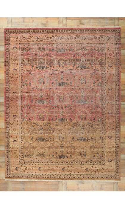 9 x 12 Contemporary Distressed Rug 30778