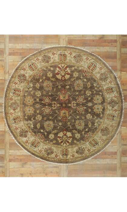 9 x 9 Vintage Indian Round Area Rug 77297
