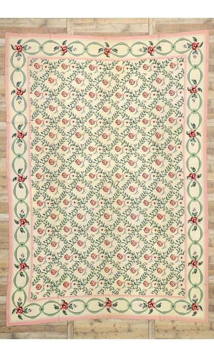 10 x 14 Vintage Chinese Needlepoint Rug 77205