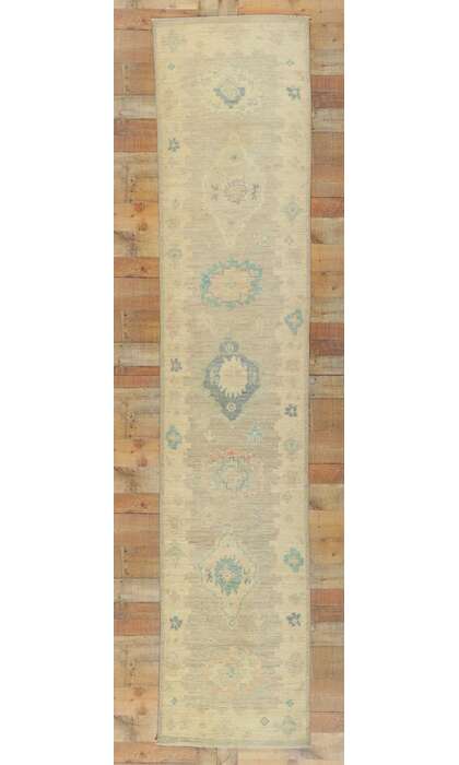 2 x 12 Modern Oushak Rug Runner 80841