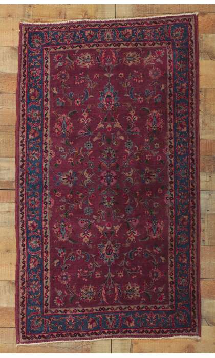 3 x 5 Antique Persian Yazd Rug 78306