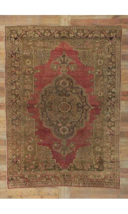 7 x 9 Vintage Turkish Oushak Rug 50934