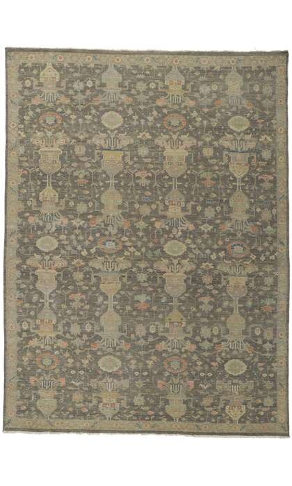 9 x 12 Modern Earth-Tone Oushak Rug 30840