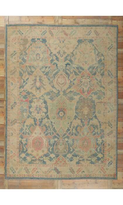 9 x 13 Colorful Modern Oushak Rug 80727