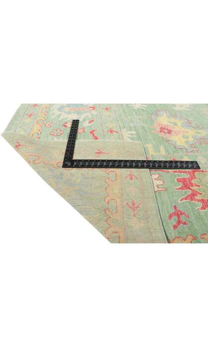 10 x 14 Colorful Green Oushak Rug 80924