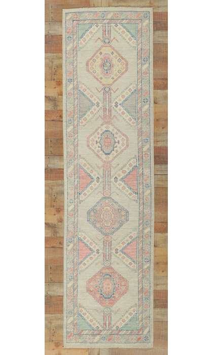 3 x 10 Colorful Oushak Runner 80831