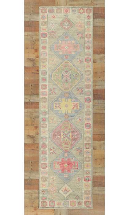 3 x 10 Colorful Oushak Runner 80834