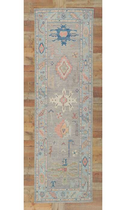 3 x 10 Colorful Oushak Runner 80858