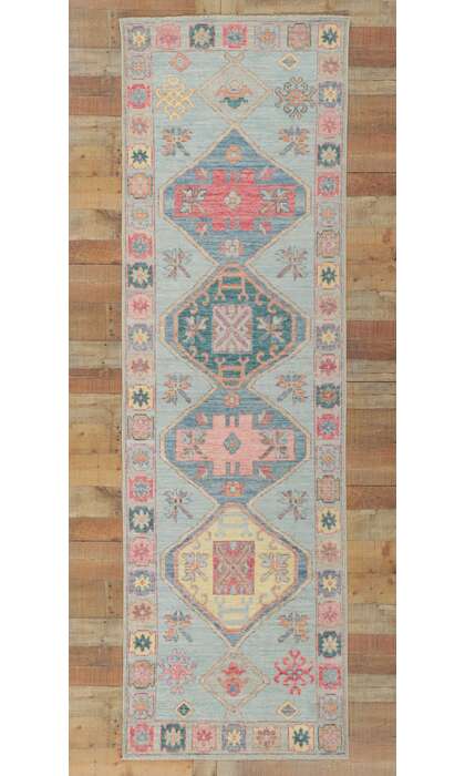 3 x 10 Colorful Oushak Runner 80859