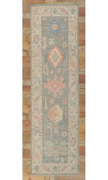 3 x 10 Colorful Oushak Runner 80864