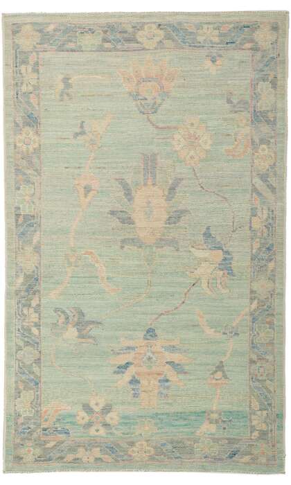 3 x 5 Colorful Light Blue Oushak Rug 80844