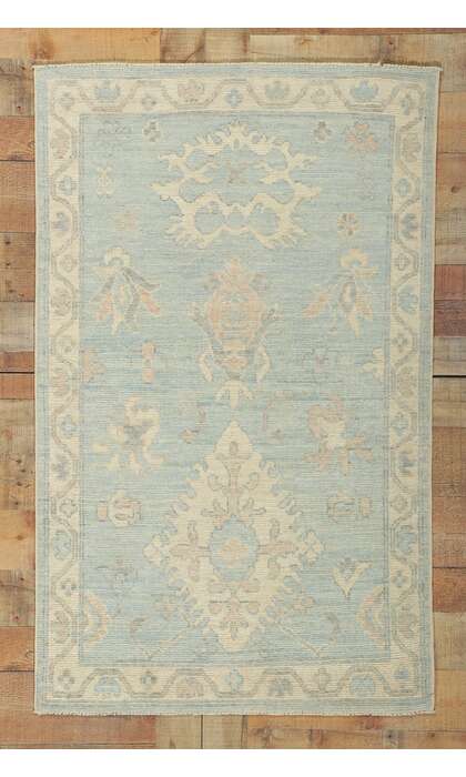 3 x 5 Light Blue Oushak Rug 80845